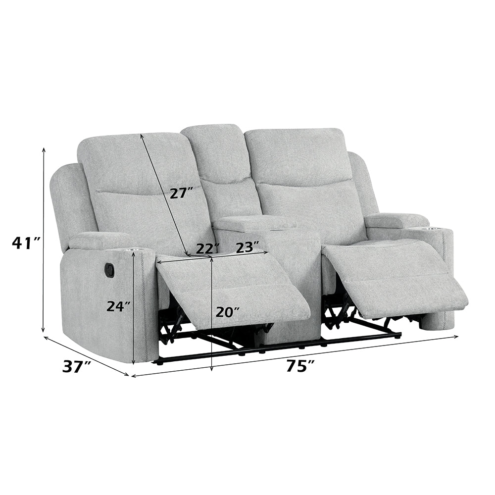 Galya Motion Loveseat w/Console & Storage Arm