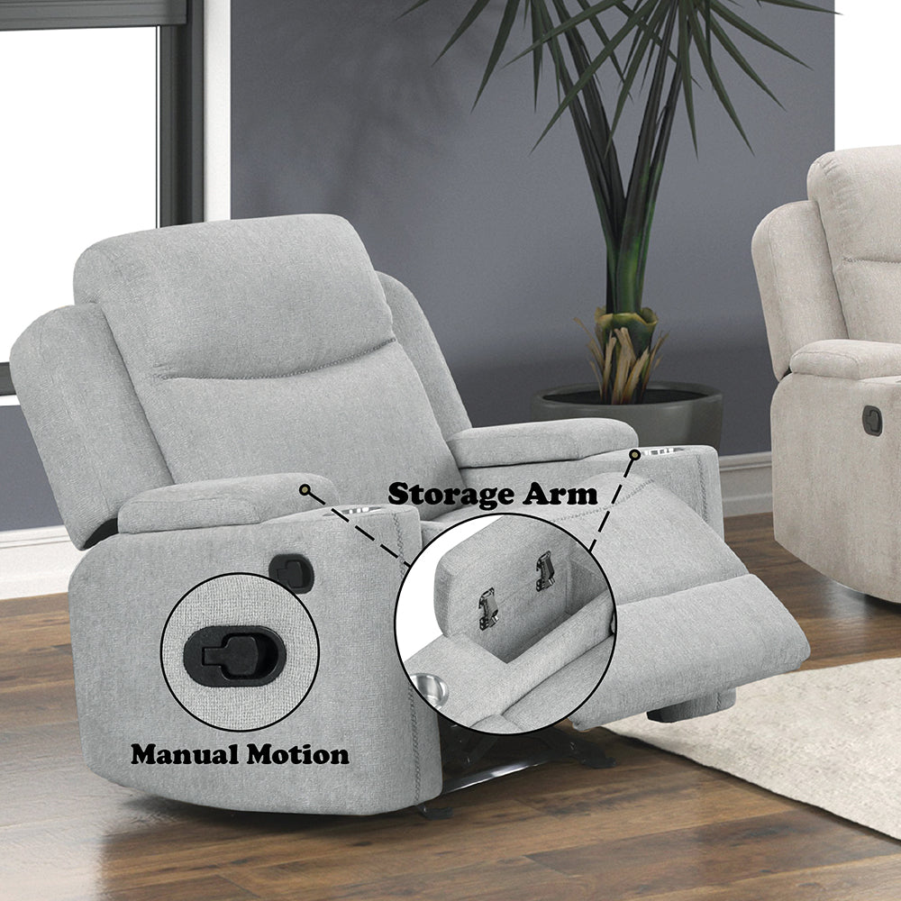 Galya Motion Glider Recliner w/Storage Arm