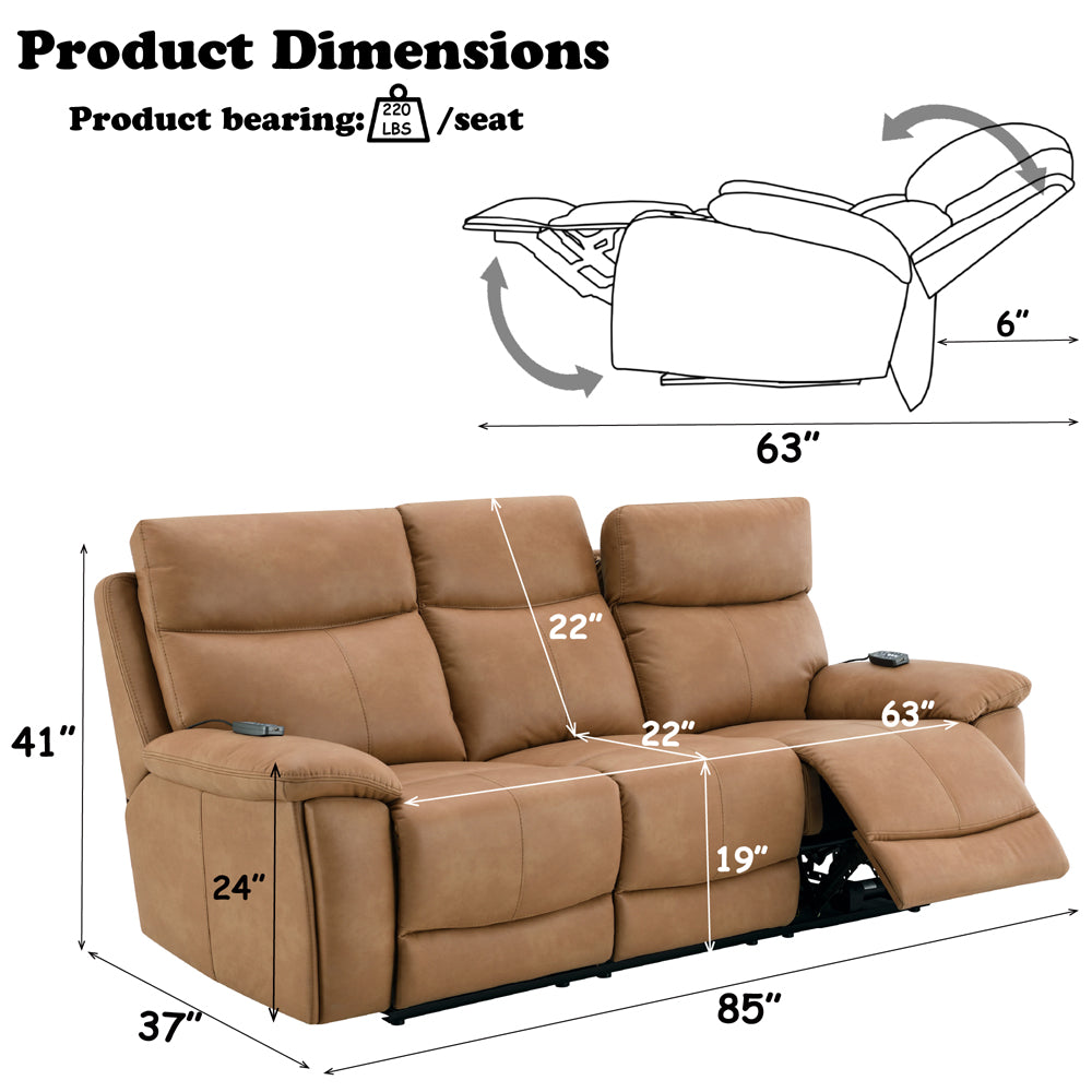 Chavis Power Motion Sofa w/USB & Power Headrest