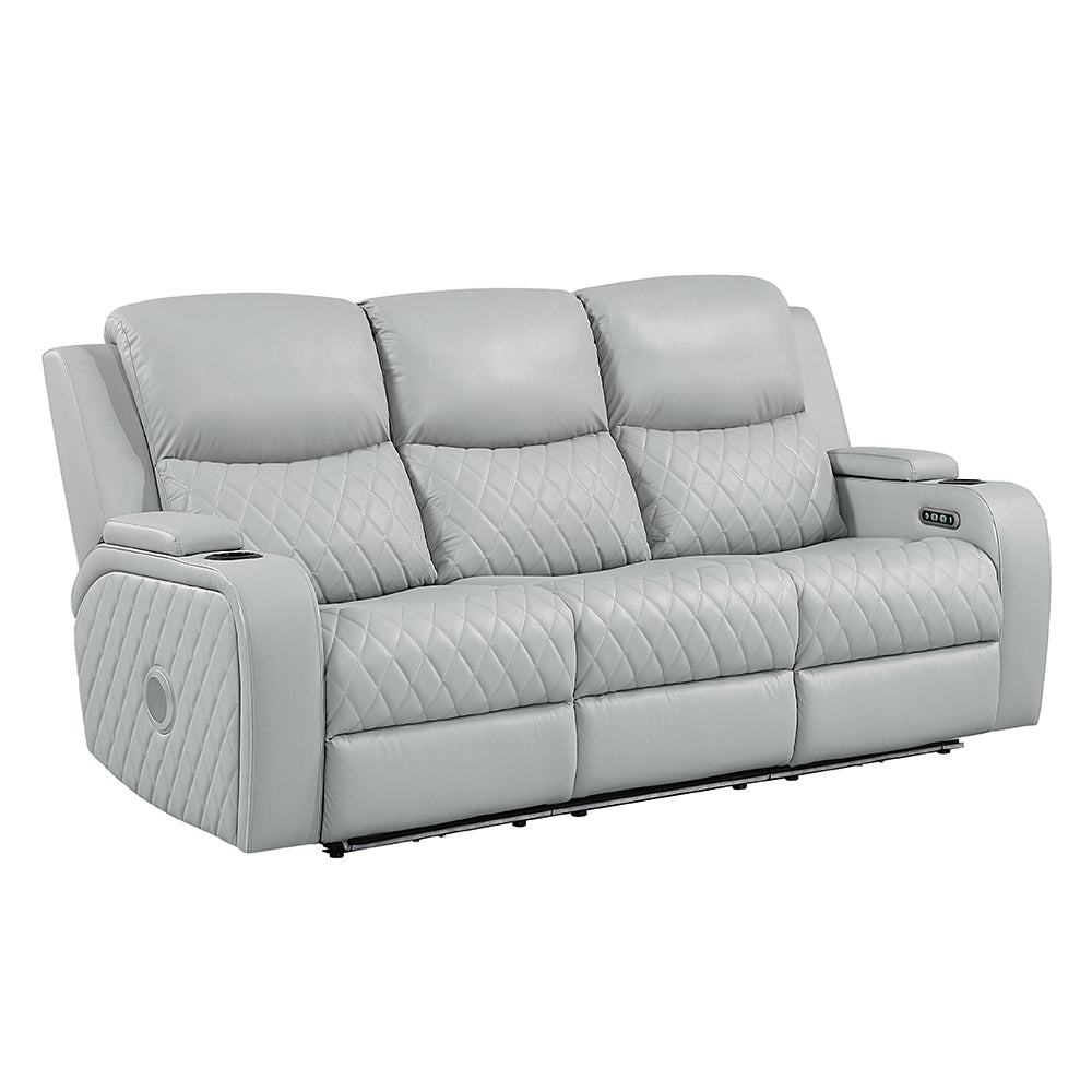 Elonzo Power Motion Sofa w/LED, Power Headrest & Speaker
