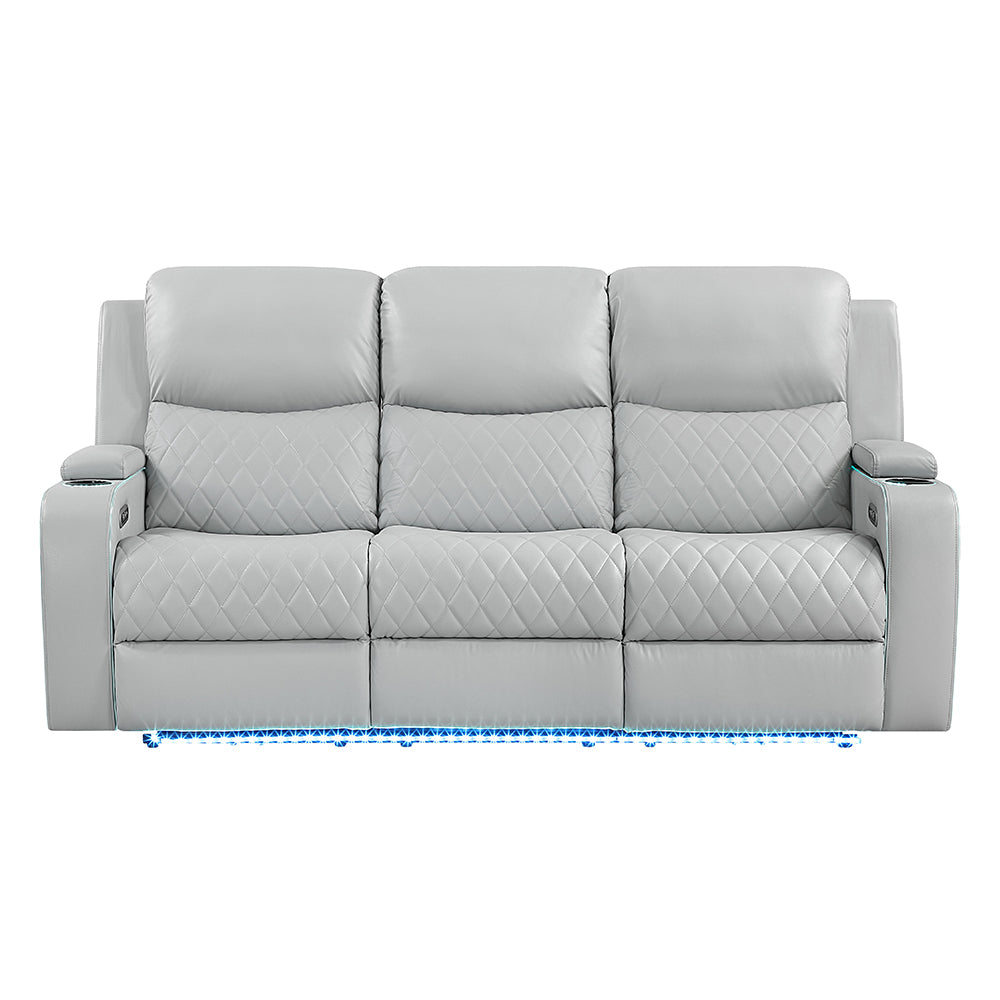 Elonzo Power Motion Sofa w/LED, Power Headrest & Speaker