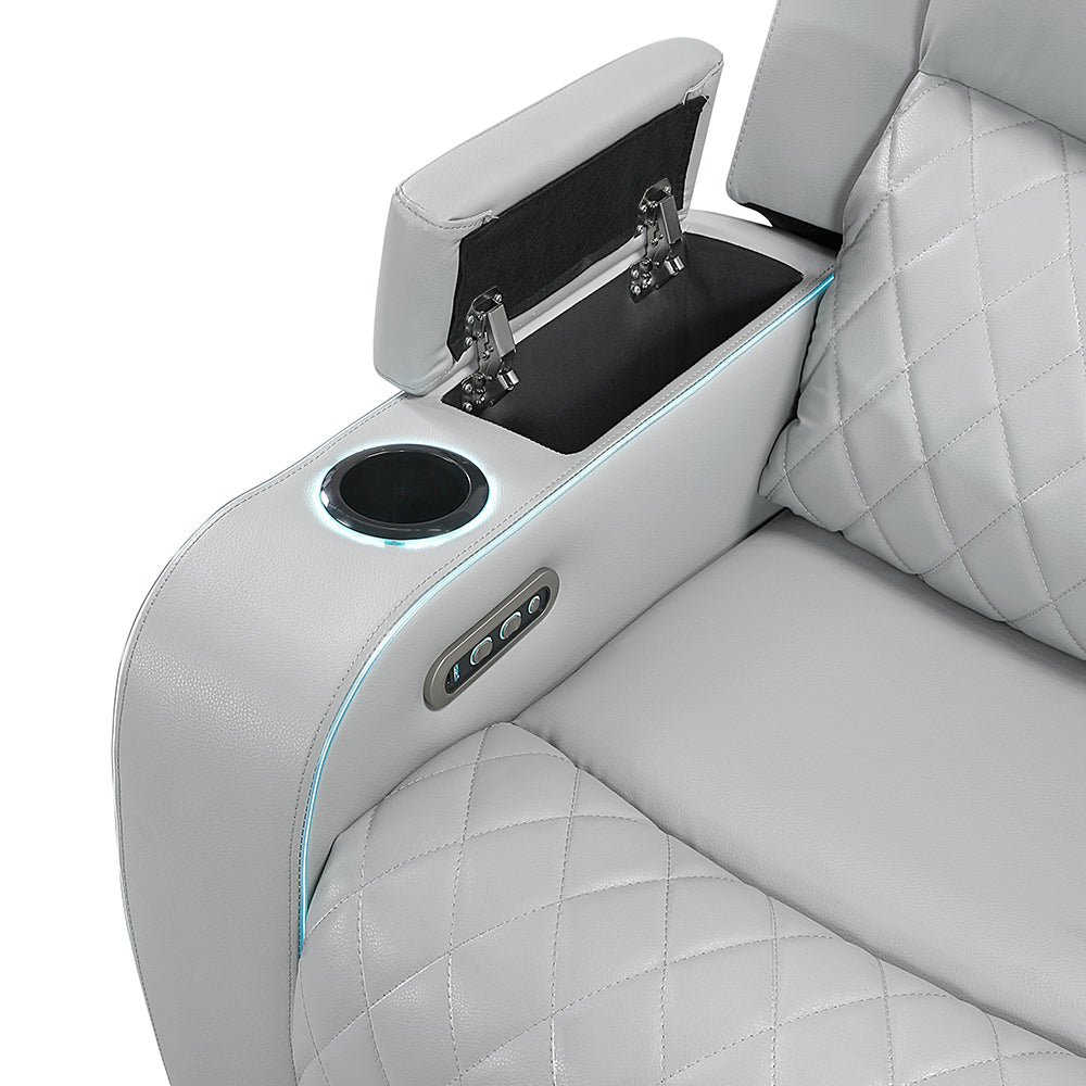 Elonzo Power Motion Sofa w/LED, Power Headrest & Speaker
