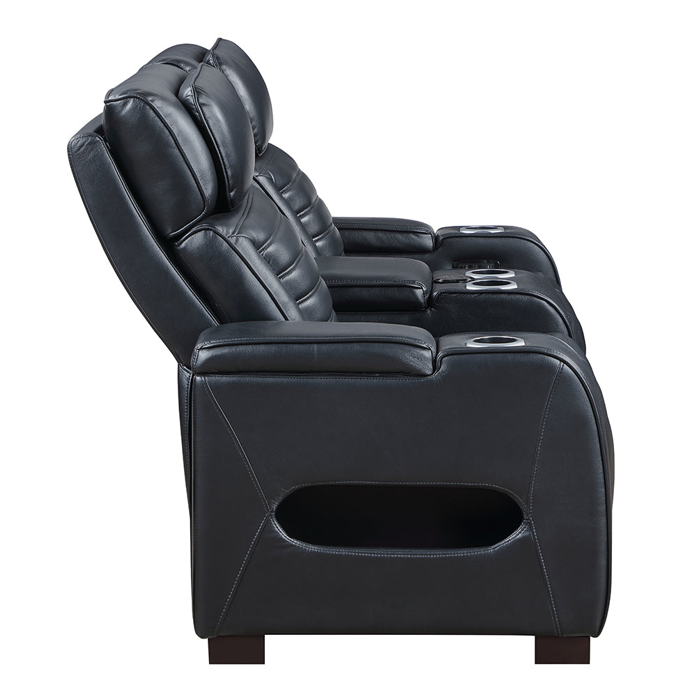 Ephron Power Motion Loveseat W/ Console, Power Headrests, LED & Speakers