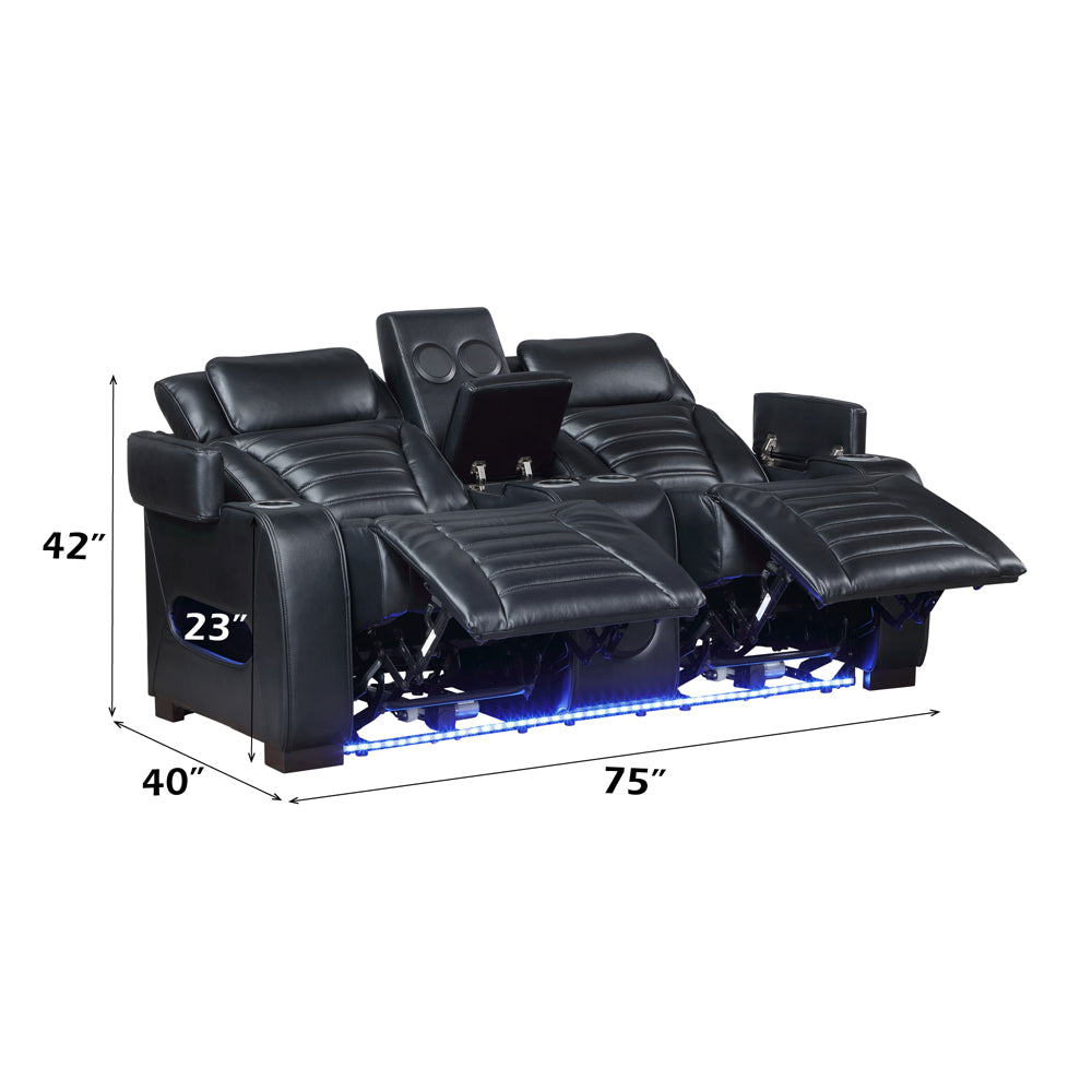 Ephron Power Motion Loveseat W/ Console, Power Headrests, LED & Speakers