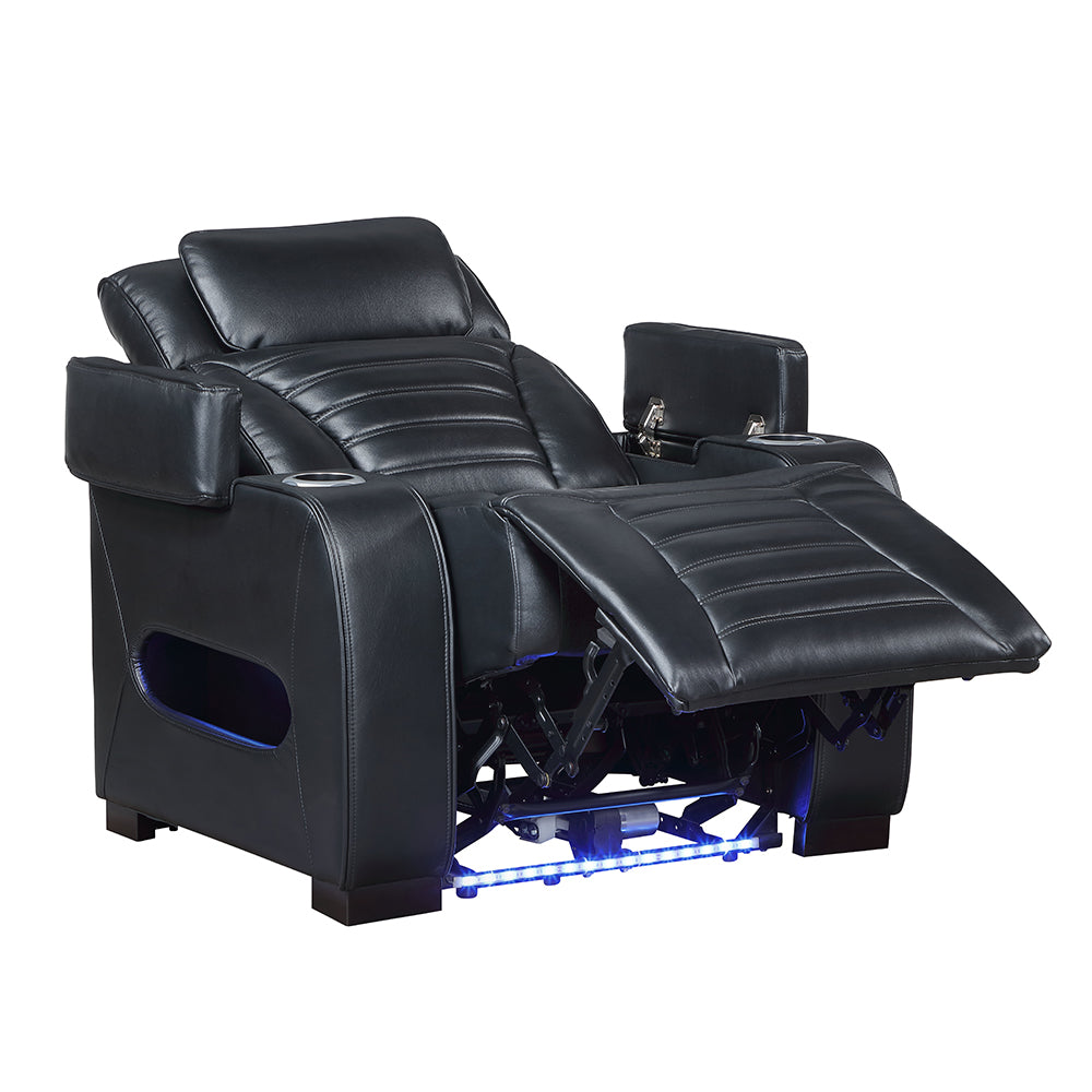 Ephron Power Motion Recliner W/Power Headrest & LED