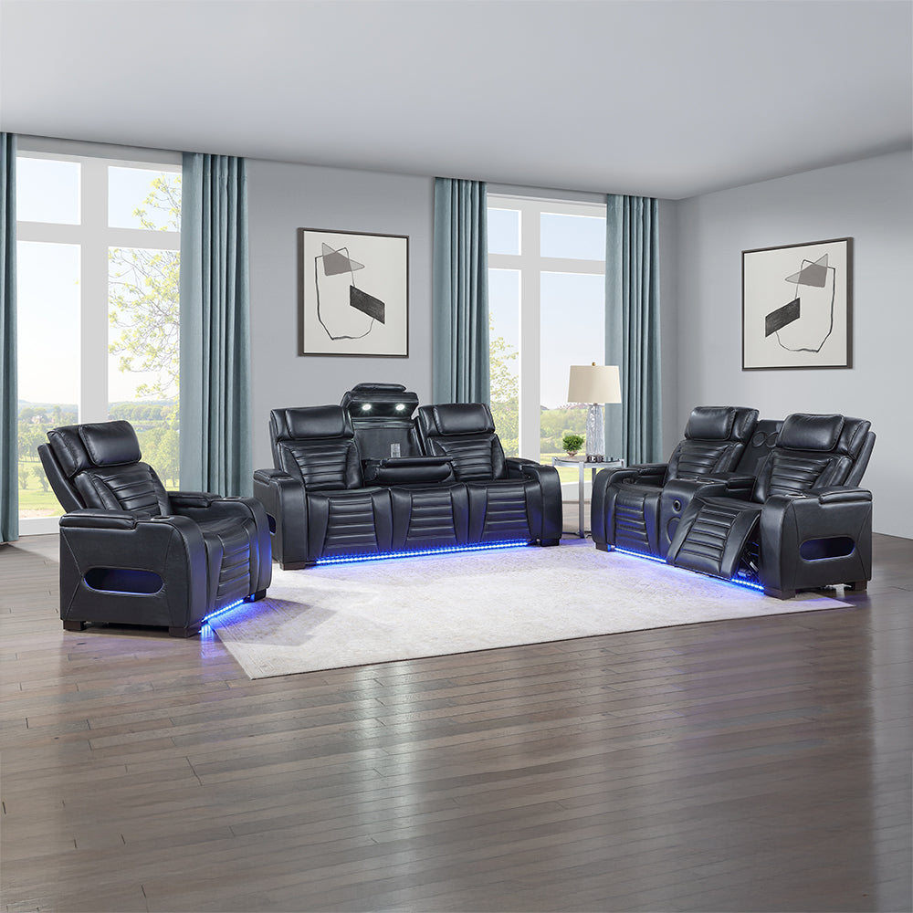 Ephron Power Motion Recliner W/Power Headrest & LED