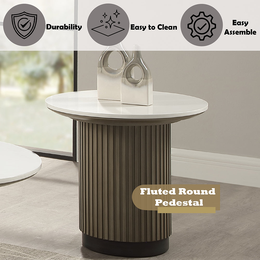 Clayten End Table w/Engineering Top