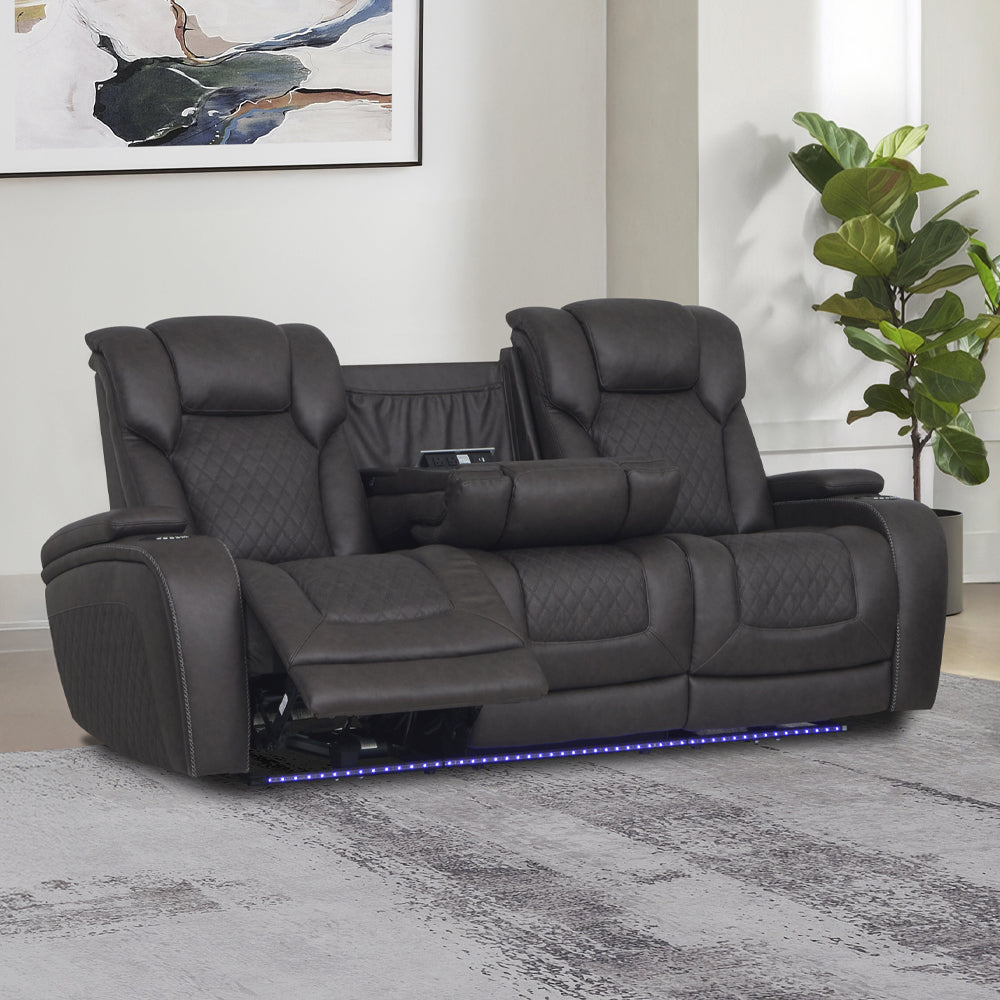 Wendell Power Motion Sofa w/Dropdown Table, Storage,USB & LED