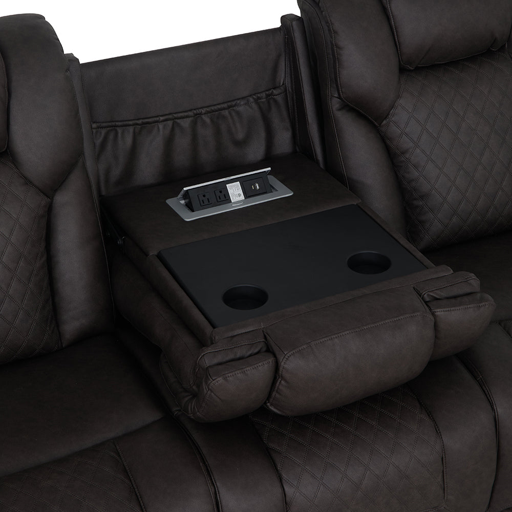 Wendell Power Motion Sofa w/Dropdown Table, Storage,USB & LED