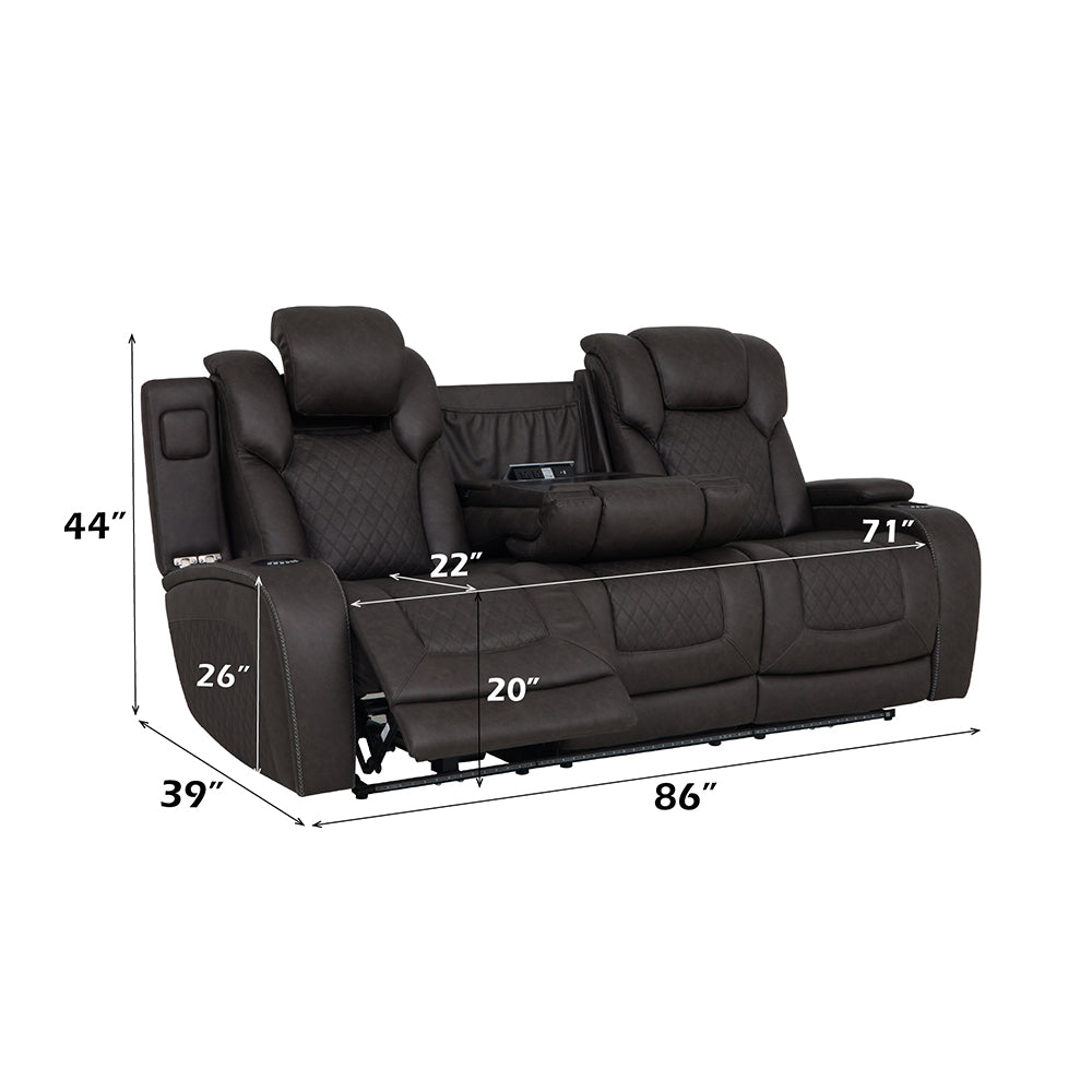Wendell Power Motion Sofa w/Dropdown Table, Storage,USB & LED