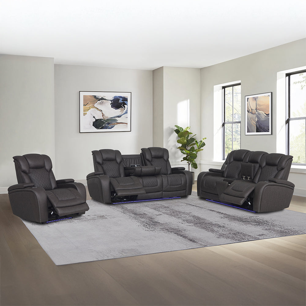 Wendell Power Motion Sofa w/Dropdown Table, Storage,USB & LED