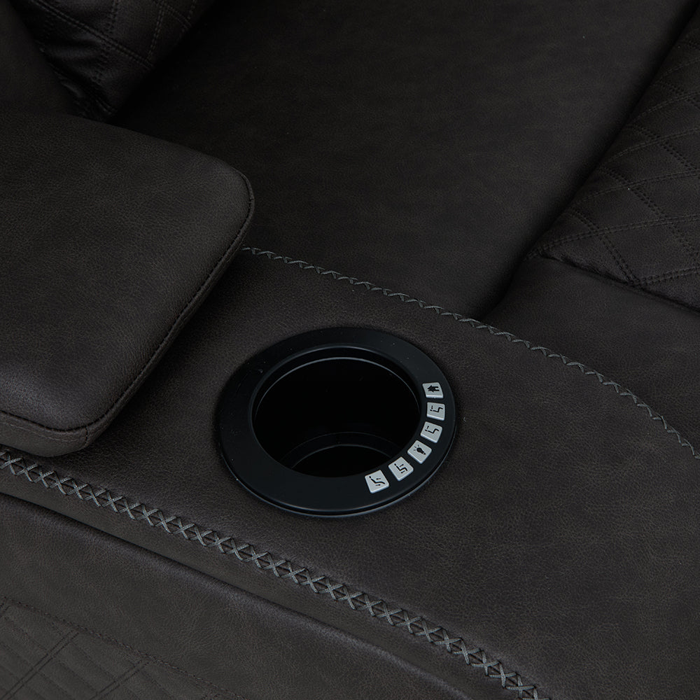 Wendell Power Motion Loveseat w/Console,Wireless Charger, Storage,USB & LED