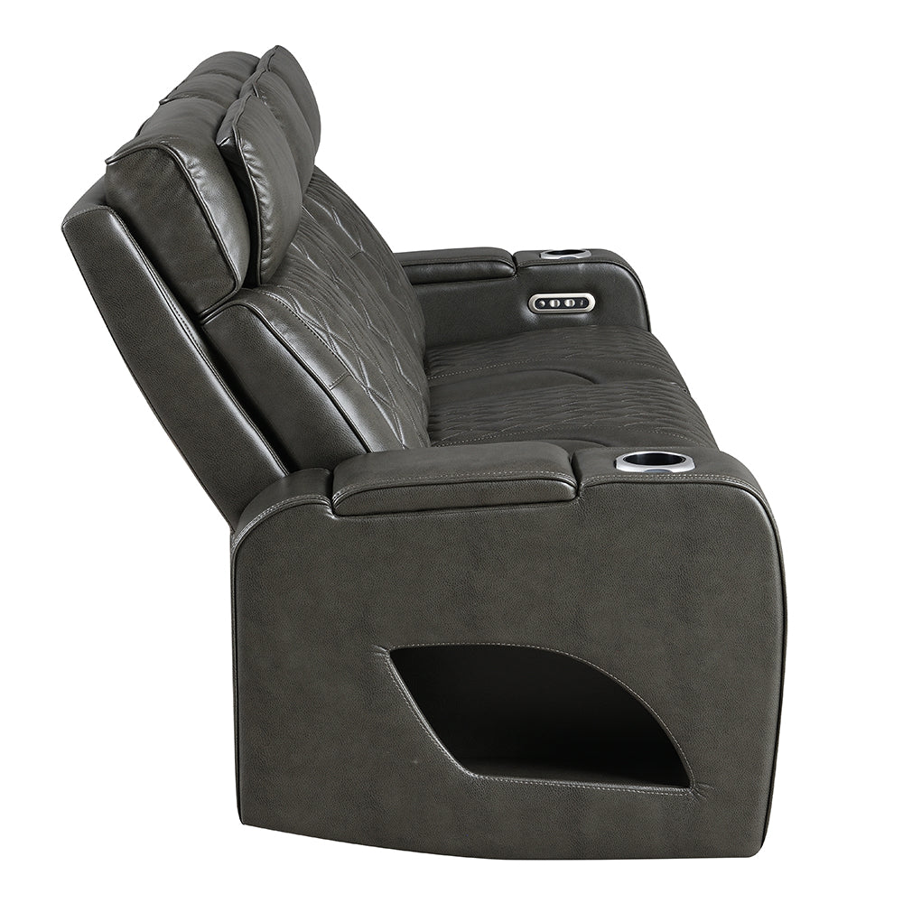 Taddeo Power Motion Sofa w/Power Headrest, USB, Wireless Chaeger, LED & Reading Light