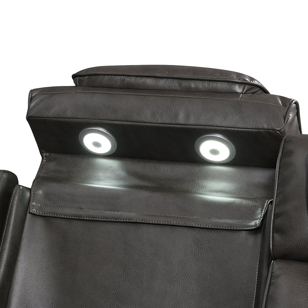 Taddeo Power Motion Sofa w/Power Headrest, USB, Wireless Chaeger, LED & Reading Light