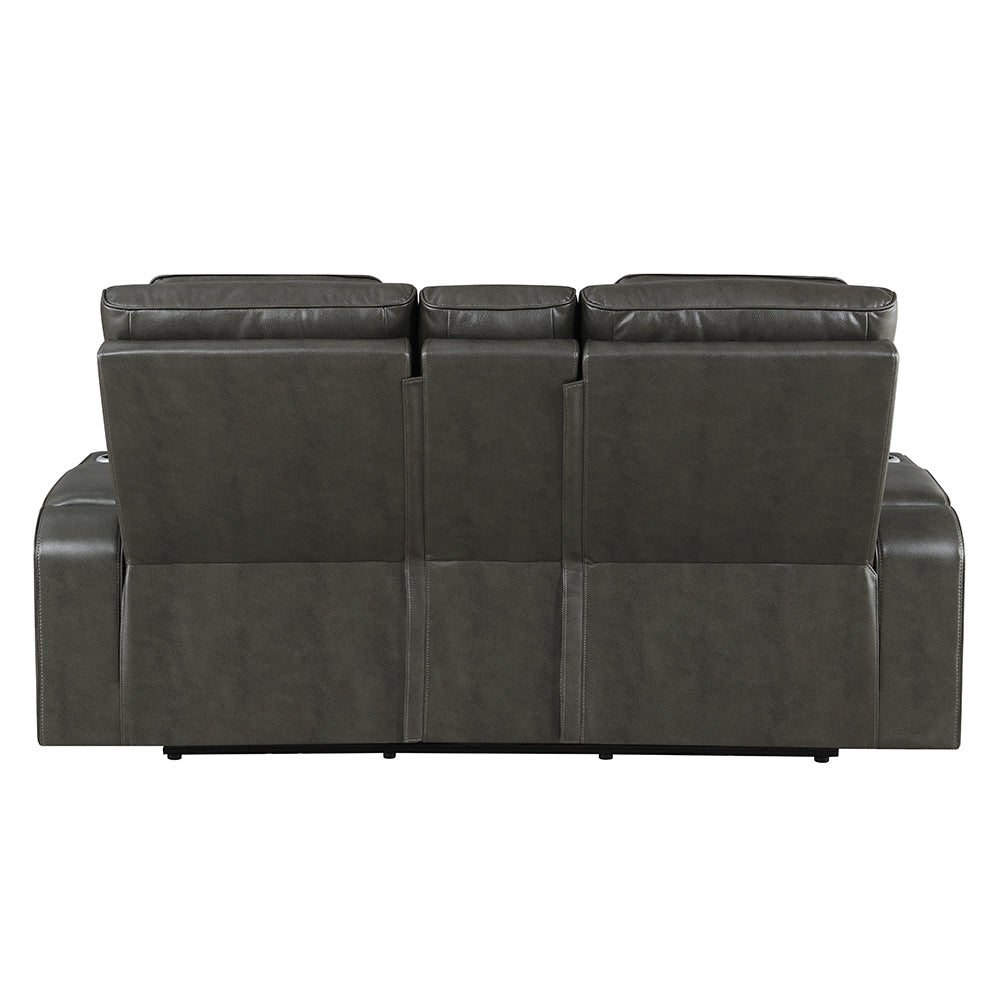 Taddeo Power Motion Loveseat w/Console , Speaker, USB, Wireless Chaeger & LED