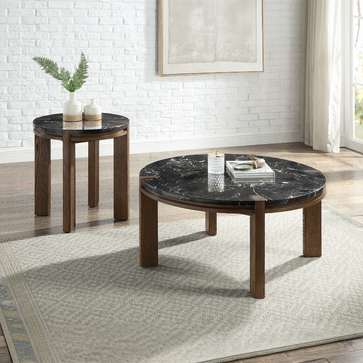 Estella End Table w/Marble Top
